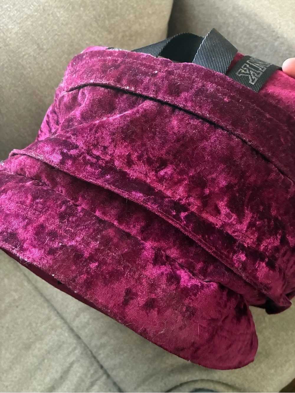 PINK Victoria's Secret Plush Velvet Deep Wine Backpack